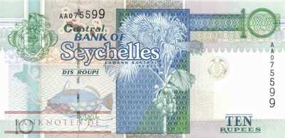 Seychellen - 10  Rupees (#036a_UNC)