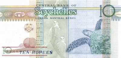 Seychellen - 10  Rupees - 35 years... (#046_UNC)