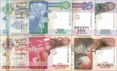 Seychelles: 10 - 500 Rupien (5 banknotes)