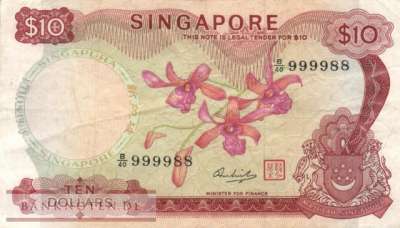 Singapur - 10  Dollars (#003d_F)