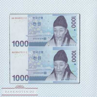 Südkorea - 2x 1.000  Won - im Folder (#054Fx2_UNC)