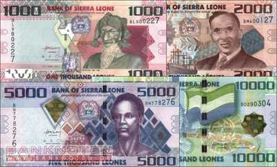 Sierra Leone: 1.000 - 10.000 Leones (4 Banknoten)