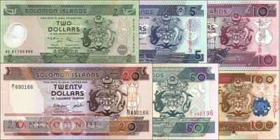 Solomon Islands: 2 - 100 Dollars (6 banknotes)