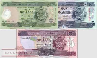 Salomonen: 2 - 10 Dollars (3 Banknoten)