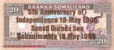 Somaliland - 20  Shillings (#010_UNC)