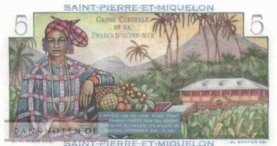 St. Pierre & Miquelon - 5  Francs (#022_UNC)