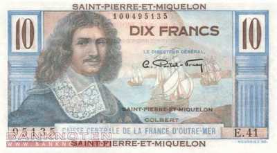 St. Pierre & Miquelon - 10  Francs (#023_UNC)