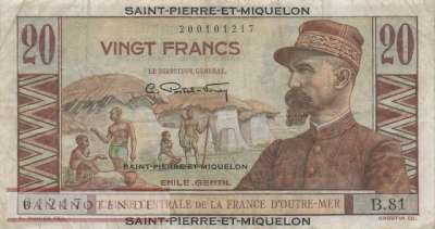 St. Pierre & Miquelon - 20  Francs (#024_F)