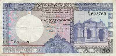 Sri Lanka - 50  Rupees (#098b_F)