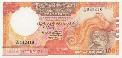 Sri Lanka - 100  Rupees (#099c_UNC)