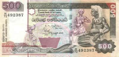 Sri Lanka - 500  Rupees (#119a_VF)