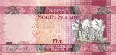 South Sudan - 5  Pounds (#006_UNC)