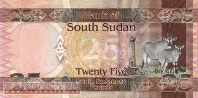 South Sudan - 25  Pounds (#008_UNC)