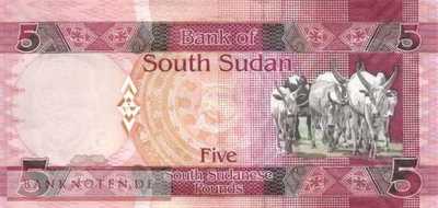 South Sudan - 5  Pounds (#011_UNC)