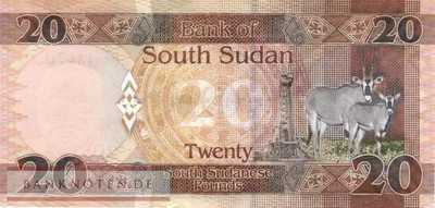 South Sudan - 20  Pounds (#013c_UNC)