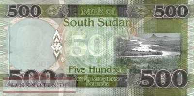 South Sudan - 500  Pounds (#016a_UNC)