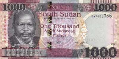 South Sudan - 1.000  Pounds (#017b_UNC)