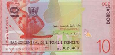 St. Thomas & Prince - 10  Dobras - paper (#077_UNC)