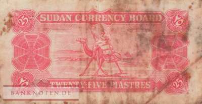 Sudan - 25  Piastres (#001A_VG)