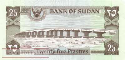 Sudan - 25  Piastres (#016_XF)