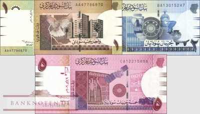 Sudan: 1 - 5 Pounds (3 banknotes)