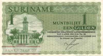 Suriname - 1  Gulden (#116d_UNC)