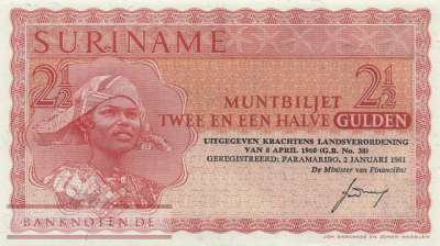 Surinam - 2 1/2  Gulden - Ersatzbanknote (#117aR_UNC)