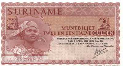 Suriname - 2 1/2  Gulden - Replacement (#117bR_UNC)