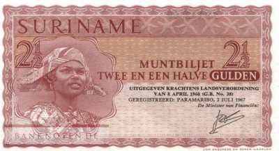 Suriname - 2 1/2  Gulden - Replacement (#117bR_UNC)