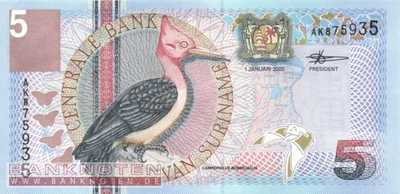 Suriname - 5  Gulden (#146_UNC)