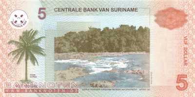 Suriname - 5  Dollars (#157a_UNC)