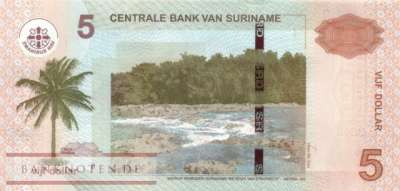 Surinam - 5  Dollars (#162c_UNC)