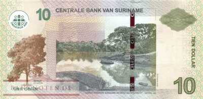 Suriname - 10  Dollars (#163a_UNC)
