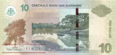 Surinam - 10  Dollars (#163d_UNC)