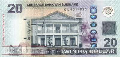 Surinam - 20  Dollars (#164c_UNC)