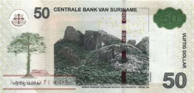 Suriname - 50  Dollars (#165d_UNC)