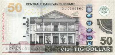 Suriname - 50  Dollars (#165d_UNC)