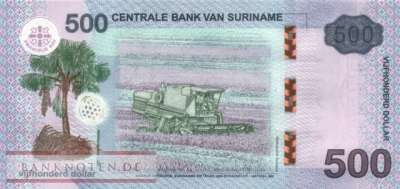 Surinam - 500  Dollars (#166_B_UNC)
