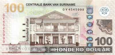 Suriname - 100  Dollars (#166c_UNC)