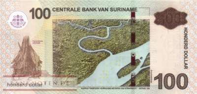 Suriname - 100  Dollars (#166e_UNC)