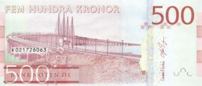 Sweden - 500  Kronor (#073-2_UNC)