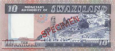 Swaziland - 10  Emalangeni - SPECIMEN (#004-CS_UNC)