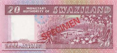 Swaziland - 20  Emalangeni - SPECIMEN (#005-CS_UNC)