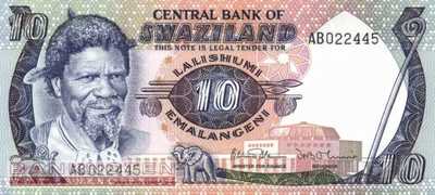 Swaziland - 10  Emalangeni (#010c_UNC)