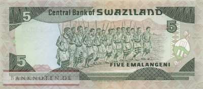 Swaziland - 5  Emalangeni (#014a_UNC)