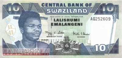 Swaziland - 10  Emalangeni (#029a_UNC)