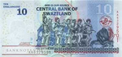 Swaziland - 10  Emalangeni (#036a_UNC)