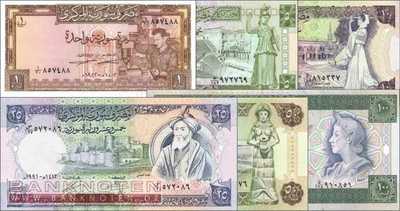 Syria: 1 - 100 Pounds (6 banknotes)