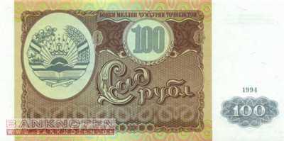 Tadschikistan - 100  Rubel (#006a_UNC)