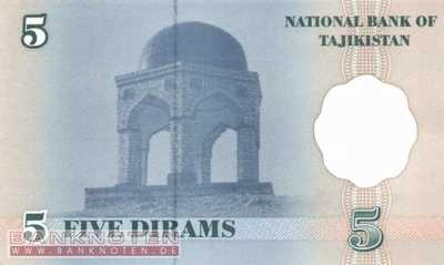 Tadschikistan - 5  Dirams (#011a-2_UNC)